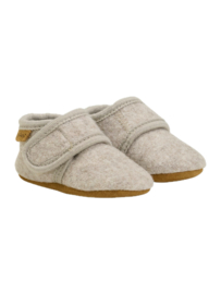 *Wollen babyslofjes sand melange - En fant*