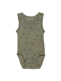 *Wol/zijde body mouwloos green - Fixoni*