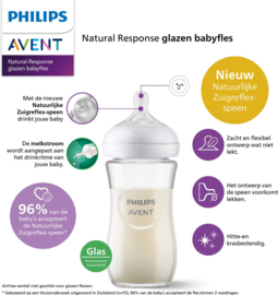 Glazen zuigfles 240 ml duo - Avent