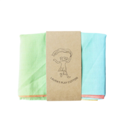 *90 x 90 cm - Speeldoek pastel regenboog - Laura's play cotton*