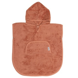 4/6 jaar -Poncho bamboe sunrise orange - Timboo