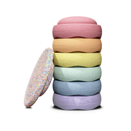 *Super confetti rainbow set pastel 6+1 - Stapelstein*