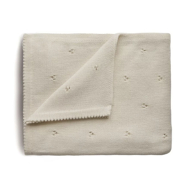 *80 x 100 cm - Katoenen deken Pointelle ivory - Mushie*