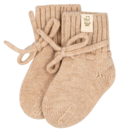 *0/12 mnd - Merinowollen slofjes camel - Moalie*