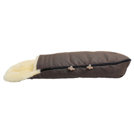 *Voetenzak schapenvacht - LOVE brown melange- Kaiser baby*