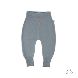 *Wollen gebreid broekje blauwgrijs - iobio*