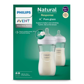 *Glazen fles 240 ml (2x) - Philips Avent natural 3.0*