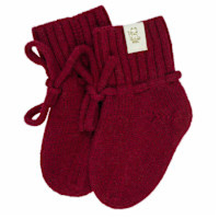 *3/9 mnd - Merinowollen slofjes bordeaux - Moalie*