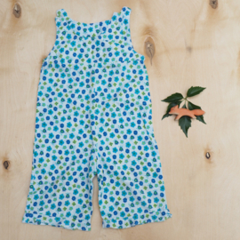 Jumpsuit blauwe bloemen - handgemaakt