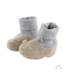 *0/6 mnd - Slofjes katoenfleece beige - Iobio*