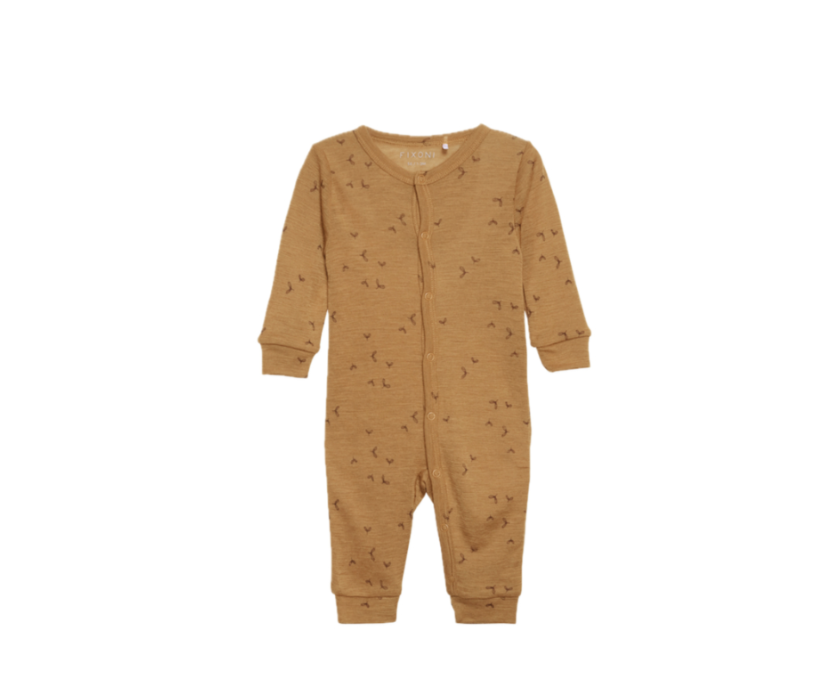 *Wol/zijde jumpsuit mosterd - Fixoni*