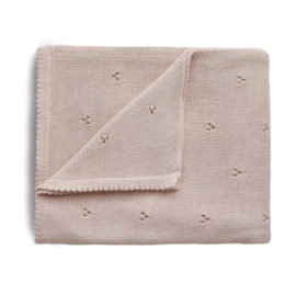 *80 x 100 cm - Katoenen deken Pointelle blush - Mushie*