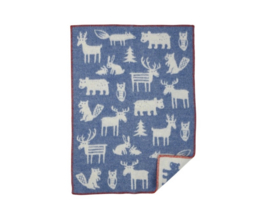 *Wollen wiegdeken Forest blauw - Klippan*