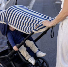 *UV-werende doek UPF50+ - Navy/ sandy stripes - Cloby*