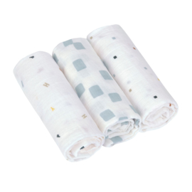 *Set 3x tetradoek Happy fruits blue - Lässig*