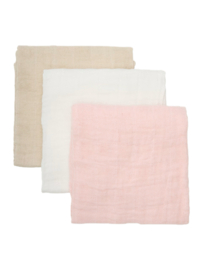 3x Tetradoek roze/wit