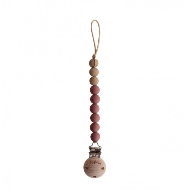 *Fopspeenketting Eva redwood - Mushie*
