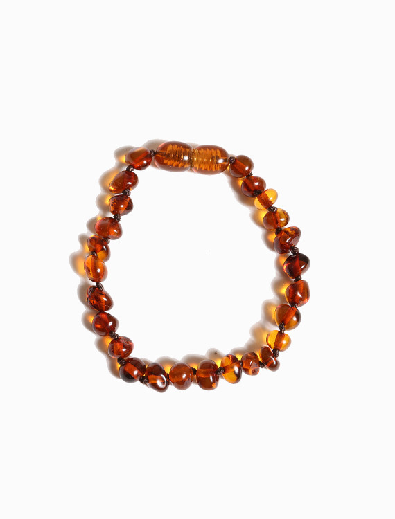 * Barnsteen armbandje baby - cognac*