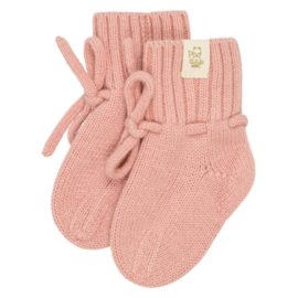 *0/12 mnd - Merinowollen slofjes dusty pink - Moalie*