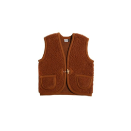 *XXS = 80/86 - Bodywarmer 100% wol Caramel - Alwero*