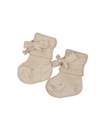 *Wollen striksokken newborn - nature - Hirsch natur*