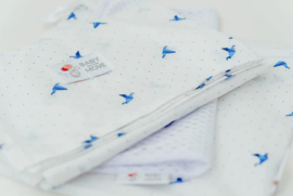 *Borstvoedingscover origami birds blue - Baby on the move*