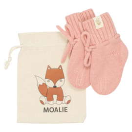 *0/12 mnd - Merinowollen slofjes dusty pink - Moalie*