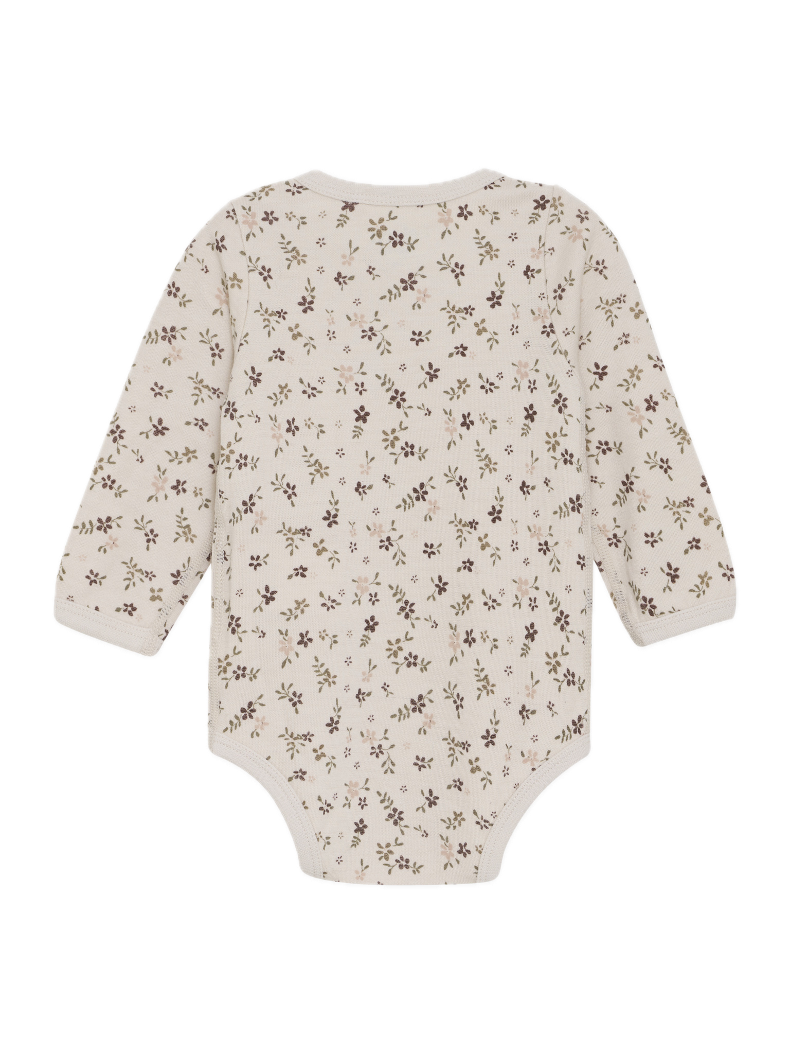 *Body merinowol/viscose marron bloemen - CeLaVi*
