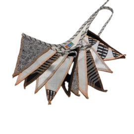 Vlaggenlijn mini zwart/wit - 2,5 meter