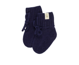 *0/12 mnd - Merinowollen slofjes navy - Moalie*