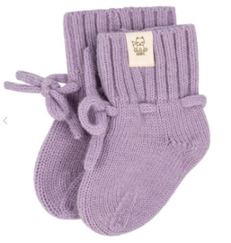 *0/12 mnd - Merinowollen slofjes lavender - Moalie*