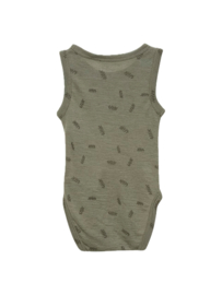 *Wol/zijde body mouwloos green - Fixoni*