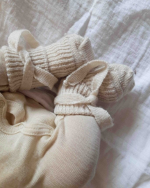 *Wollen striksokken newborn - nature - Hirsch natur*