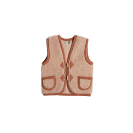 *XXS = 80/86 - Bodywarmer 100% wol Beige - Alwero*