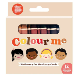 *12  huidskleuren krijtjes - Colour me kids*