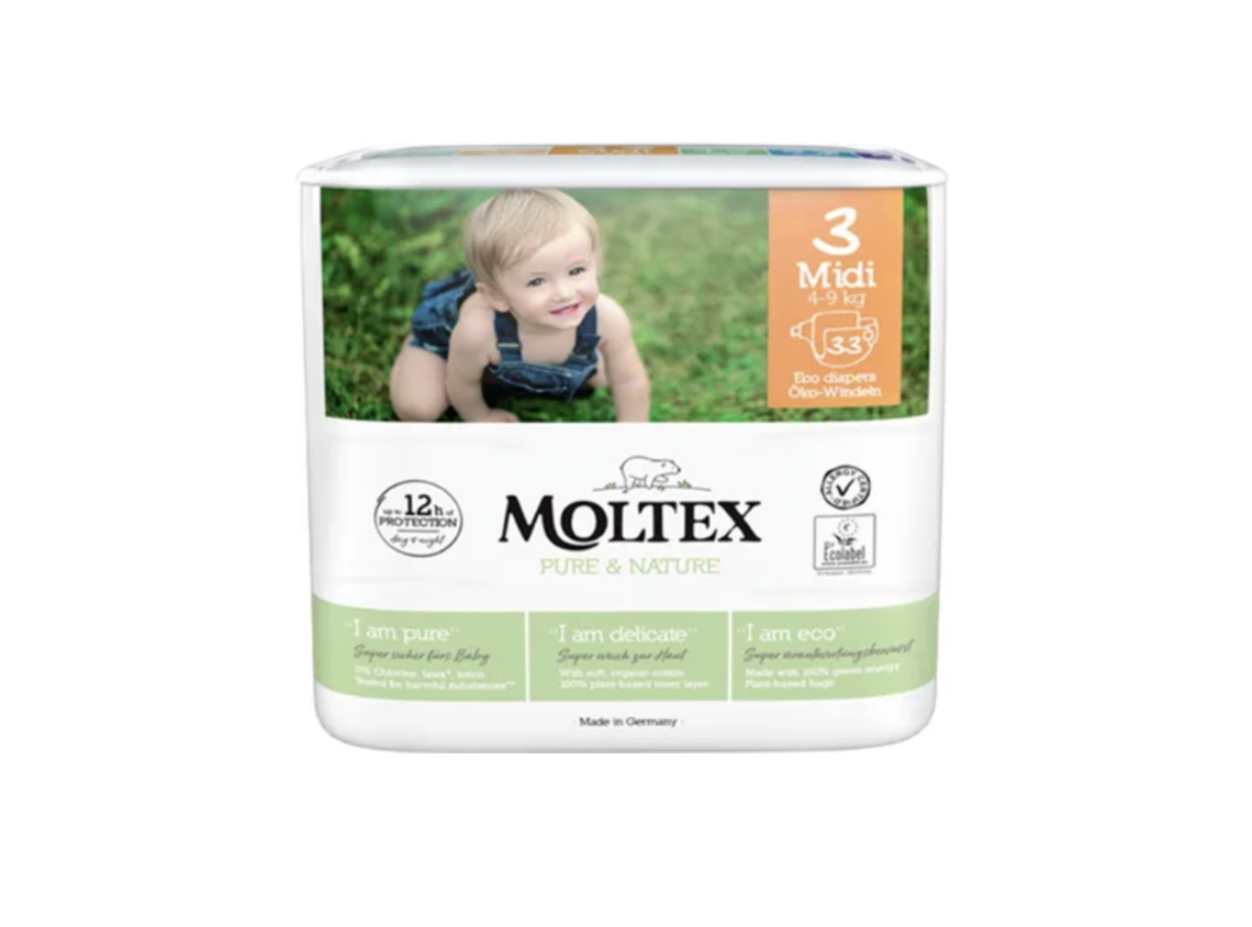 *4/9 kg - Ecologische wegwerpluiers  (33x)- Moltex*