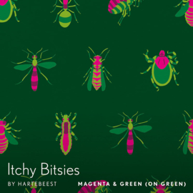 Itchy Bitsies - Magenta & Green (on Green)