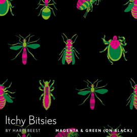 Itchy Bitsies - Magenta & Green (on Black)