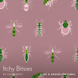 Itchy Bitsies - Pink & Green (on Pink)