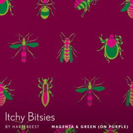 Itchy Bitsies - Magenta & Green (on Purple)