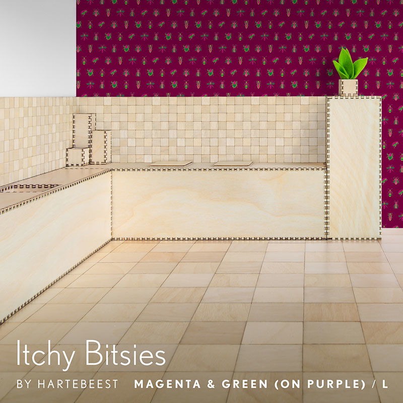 Itchy Bitsies - Magenta & Green (on Purple)