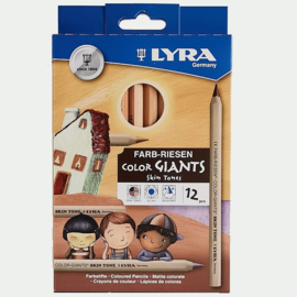 Lyra color giants huidskleur potloden 12 stuks