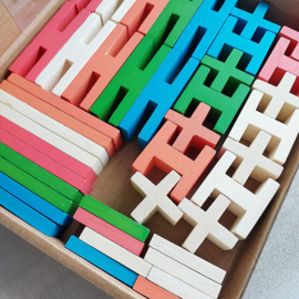 Luco constructie blokken gekleurd 42 stuks