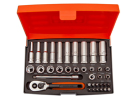 Bahco dopsleutels met lange en normale doppen 1/4”, 37-delig