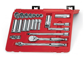 22 pc 3/8" Drive 6-Point Metric General Service Socket Set, 222AFSMP