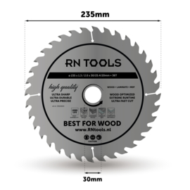 RNtools Cirkelzaagblad - Best for Wood - 235 x 30 mm - 36 tanden - 3 STUKS