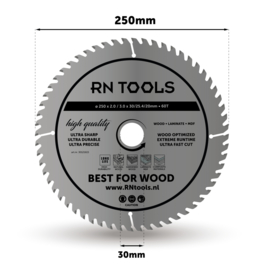RNtools Cirkelzaagblad - Best for Wood - 250 x 30 mm - 60 tanden