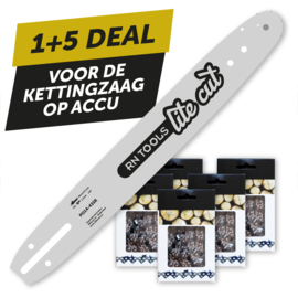 Kettingzaagblad 35 cm 3/8 1.1 mm LiteCut + 5x Zaagketting