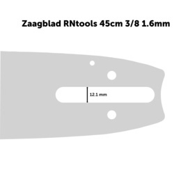 RNtools zaagblad Xtreme 45cm (o.a. Stihl) + 2x RNtools zaagketting 3/8 1.6mm 66 schakels