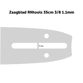 RNtools zaagblad LiteCut 35cm voor Accu Kettingzaag (o.a. DeWalt, Milwaukee, Makita, EGO) + 5x RNtools zaagketting 3/8 1.1mm 52 schakels